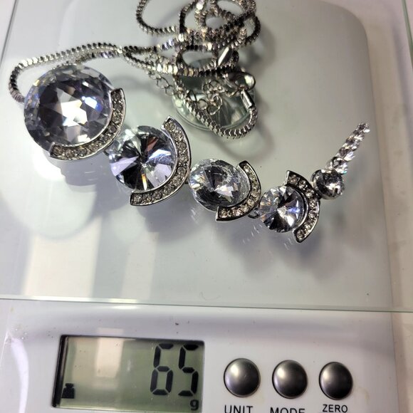 Crystal Teardrop Pendant Necklace STATEMENT Crystal Pendant Necklace - Picture 10 of 13